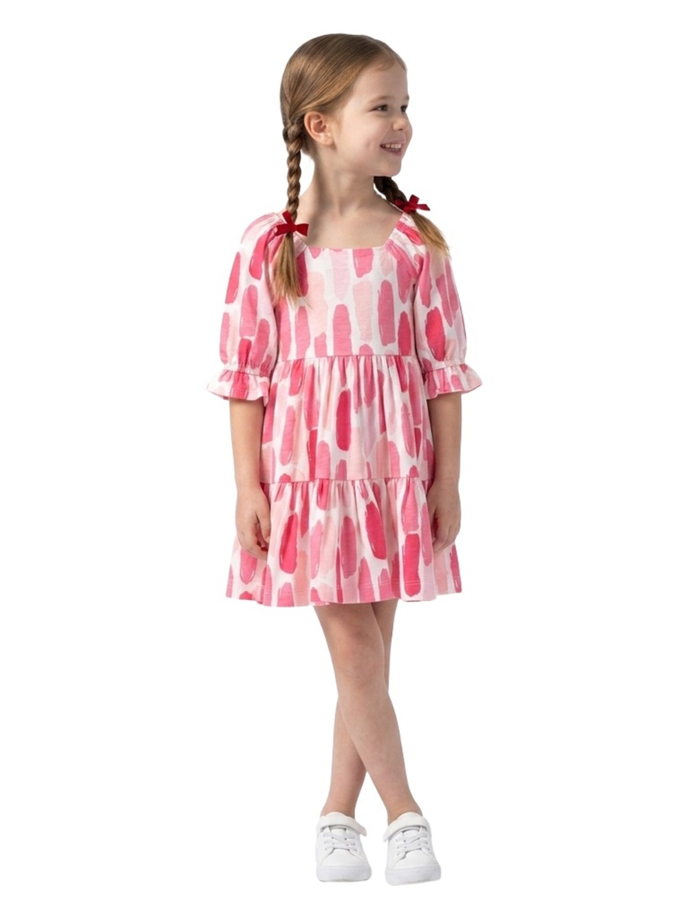 Monica and Andy baby girl pink long sleeve dress